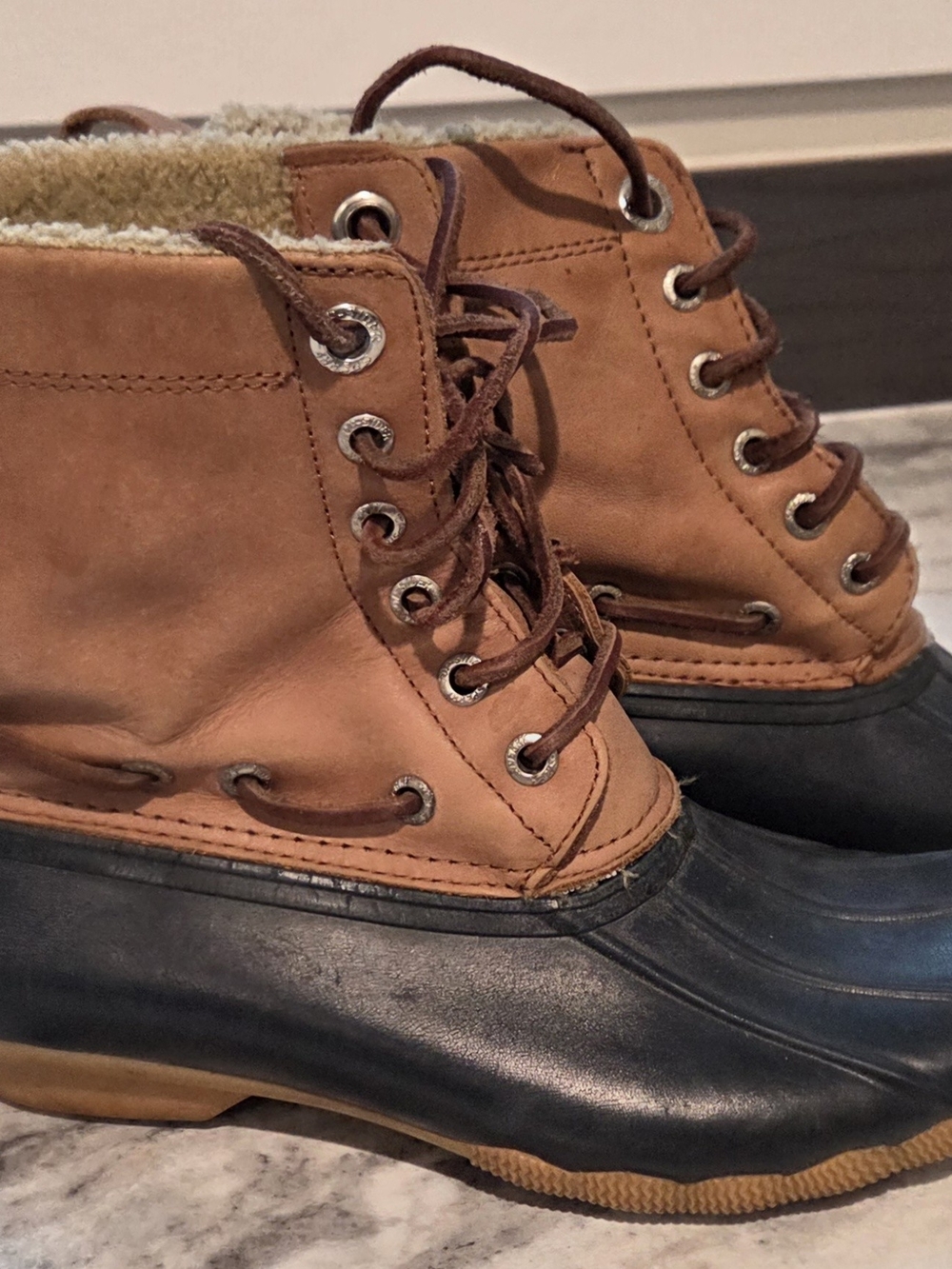 Womens Sperry Waterproof Lace-Up Duck Boots Size 6.5